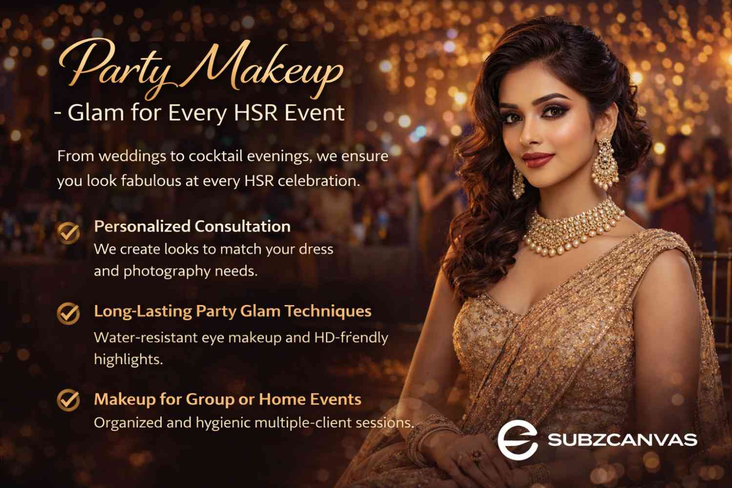 Bridal makeup at Subzcanvas - Professional bridal makeup services in HSR Layout Bangalore